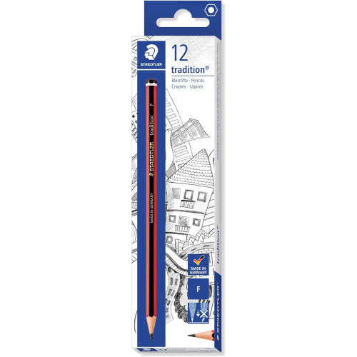 STAEDTLER 110-F Tradition Graphite Pencil for Drawing & Sketching - F (Box of 12)
