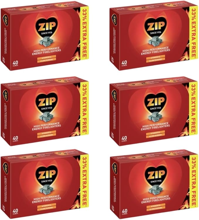 240 Zip High Performance Energy Firelighters Stove Wood burner Logs Fire Logs