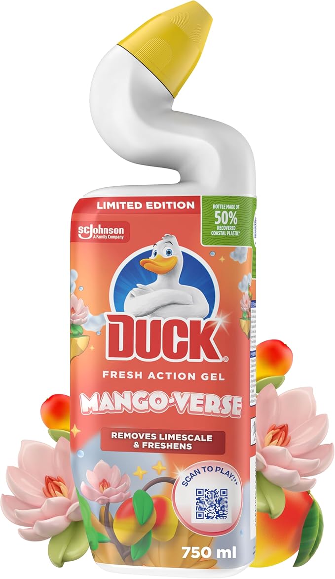 Duck Deep Action Gel Toilet Cleaner Liquid, Removes Limescale, Long Lasting Fragrance, Mango Verse, 750ml