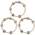 3X 8Inch Musical Tambourine Tamborine Drum Round Percussion Gift for KTV Party