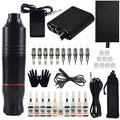 (UK Plug) Professional Tattoo Kit Rotatable Tattoo Machine Pen With Power Supply Foot Pedal Cartridges Needles