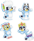 TOMY Toomies Bluey Bath Puzzle – 8-Piece Foam Jigsaw Puzzle Set with Mix & Match Bluey Poses, Soft Baby Bath Toys, Non-Toxic and Water-Friendly, Includes Mesh Storage Bag with Suction Cups, 18+ Months