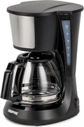 GEEPAS 750ml Filter Coffee Machine | Fast Brewing 600W Coffee Maker for Instant Coffee, Espresso, Macchiato & More | Keep Warm & Anti-Drip Function Reusable Nylon Filter, Black