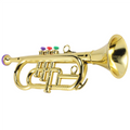 Gold 3-Tone Kids Toy Trumpet - Safe ABS Musical Instrument for Beginners, Portable & Easy to Carry