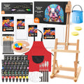 Shuttle Art 66 Pack Acrylic Paint Set, Acrylic Painting Set with 30 Colours Acrylic Paint, Wooden Easel, Blank Canvas, Paint Brushes, Palette, Art