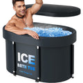 Ice bathtub with lid, 450L portable oval cold diving bath