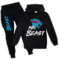 (Black, 130cm/51.18in) Mr Beast Hoodie Jumper Pullover Tops With Pants Trousers Suit Sets 714y Kids