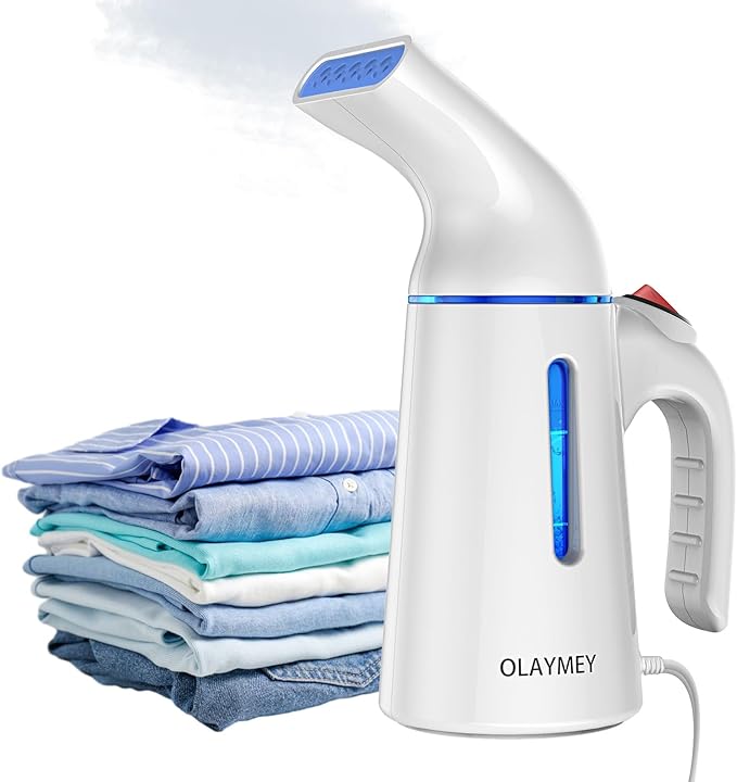 Clothes Steamer 700W Handheld Portable Steam Iron, Fast Heat-up Wrinkle Remover Garment Steamer Clothing for Home, Office and Travel Use - White