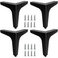 Set Of 4 15cm Black Metal Furniture Legs, Durable Sofa Legs, Coffee Table Legs, Riser Table Legs Stand Up Or Replace Bedside Tables, Sofa, Tv Stands