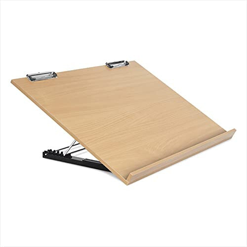 Desk Easel A2 for Painting Artists A2 Drawing Board Table Stand with 5 Adjustable Angles, Attached Drawing Board Clips