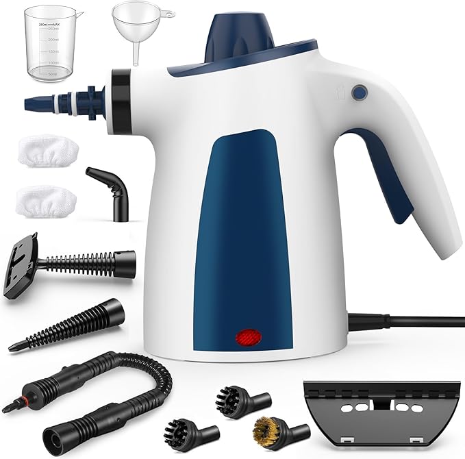 Steam Cleaner, HandHeld Steam Cleaners, Portable Steam Cleaning, Steam Cleaner Hand Held, Multi-Purpose Portable Steamer with 12 Accessory Kit for Sofa, Kitchen, Tile, Curtains, Carpets, Window