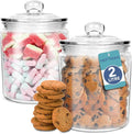 Glass Jar with Lid - 2 x 2 Litre Clear, Empty Sweet Jars with Airtight Push-Top Lid - Sturdy Glass Apothecary Jars for Sweets, Coffee, Sugar, Laundry Pods Storage Container (2 Pack)
