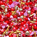 Valentines sprinkles red pink love hearts metallic gold arrows edible pearls cupcake cake toppers biscuits ball mix pearls decoration 100s 1000s party baking CUTE CUPID