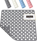 HITSLAM Square Shower Mat Non Slip Anti Mould, 53 x 53 cm Rubber Bath Mat for Tub Anti Slip, Bathroom Anti Slip Shower Mat With Suction Cups and Drain Holes, Machine Washable, Grey
