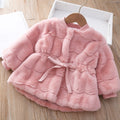 (Pink, 1-2Years) Baby Kids Girls Fur Coat Padded Winter Jacket UK