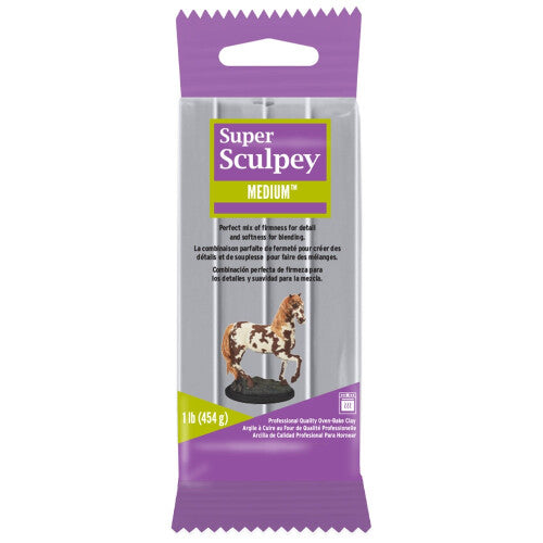 Super Sculpey Medium Blend Clay 1lb-Gray SSMED1