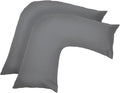 V Shaped Pillow Case Cover - 2 Pack Poly-Cotton Orthopedic Pillowcase To Fit V shape pillows For Back, Neck & Leg Support in Pregnancy, Maternity & Orthopaedic - Body Support Pillow (Grey)