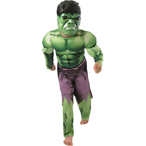 (  Medium (Age 5-6 Years)) Deluxe Incredible Hulk Age 3-8 Boys Fancy Dress Kids Avengers Costume