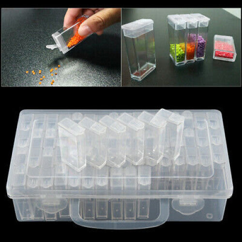 64 Grid Diamond Embroidery Painting Tool Plastic Jewelry Beads Drill Storage Box