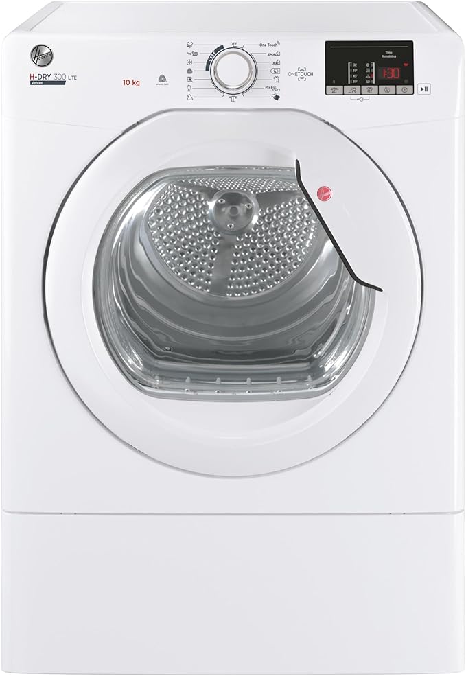 Hoover H-DRY 300 LITE Freestanding Vented Tumble Dryer, 10 Kg, Class C, NFC & hOn App, Anti-Allergy & Advanced Care, White, 59.6x60.7x85 cm - HLE V10DG-80[Energy Class C]