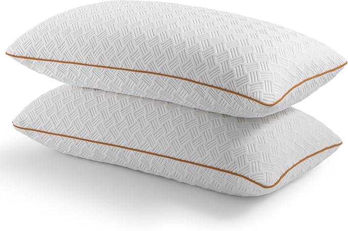 Shredded Memory Foam 2 Pack Pillow,Soft Hypoallergenic Dust Mite Resistant,Alleviate Neck Pain Hotel Pillow(48 * 74CM)