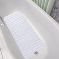 (38x70 CM, White) Extra Large Bath Mat Non Slip Bathtub Strong Suction Anti-Mold Rubber Shower Mats
