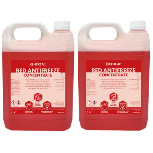 Hexeal Red Antifreeze & Coolant I 10L I -37 ÂºC /High Concentrate/Longlife