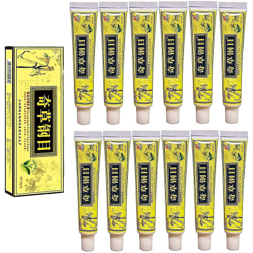 (12 Pcs) Natural Chinese Herbal Cream Organic Eczema Herbal Healing Cream Face Cream Body Cream Anti-itch Cream Ointment External Use