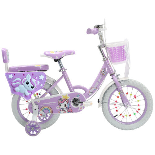 (12 inch, Purple) Kids Girls Bike Bicycle Pink Purple Unicorn