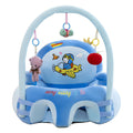 (  Dark Blue) Baby Feeding Safety Seat Skin Cartoon Plush Learning Sit Chair
