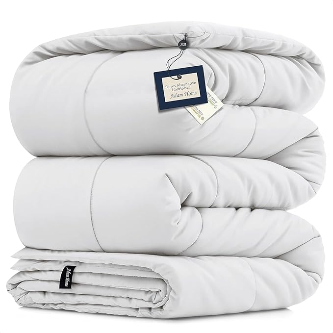 Adam Home Double Duvet 7.5 Tog All Season Comforter, Lightweight Skin Friendly Quilt, Down Alternative Ultra-Soft Plush Breathable Double Bed Duvet