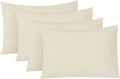 Pillow Cases 4 Pack Cotton 300 Thread Count - Hotel Quality Pillow Covers with Envelope Enclosure - Breathable & Super Soft Housewife Pillowcases 50 x 75 cm (Cream)