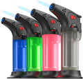 Pack of 4 Jet Lighters, Windproof Gas Lighter Butane Refillable Lighters, Jet Flame Torch Lighter - without Butane