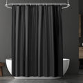 URAQT Shower Curtain Anti Mould, Upgrade PEVA Waterproof Bath Curtains, Mildew Resistant Bathroom Shower Curtains with 12 Hooks, Black Bathtub Curtains with Metal Rustproof Eyelets, 180 x 180 cm