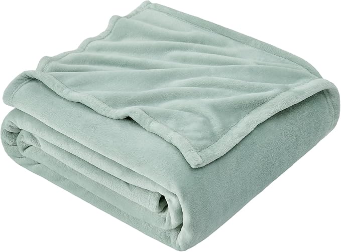 EHEYCIGA Fleece Blanket Throws for Sofas Fluffy Warm Soft Blanket for Bed Settees Armchairs, Fit All Season, Sage Green, 130x165cm