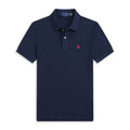 (Royal blue, L) Mens Cotton Polo T-shirt Short Sleeve Tops