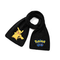 (Scarf ~ 20) Pikachu fall and winter scarf black casual warm printed neck scarf neck protector, children's gifts