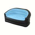(Love Sofa-Blue) Inflatable Foldable Sofa for Two - Portable Lazy Plush Leisure Chair Suitable for Indoor And Outdoor Use