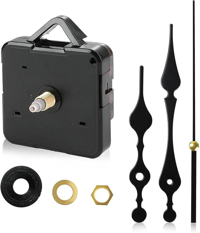 1 Pcs Clock Mechanisms Battery Powered,Silent Quartz ClockMechanism Movement Kits,High Torque ClockMovement Replacement Mechanism,ClockMechanisms Silent Quartz Clock or Repair Home Office(Black)