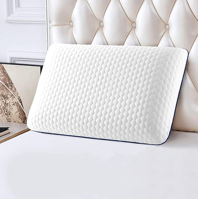 Cervical Memory Foam Pillow for Side, Stomach and Back Sleepers - Cooling Gel Infused Orthopedic Relaxing Bed Pillow for Neck Pain