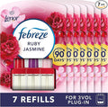 Febreze 3Volution Plug In Air Freshener Refill, 20ML X 7, Odour Eliminator & Bathroom Air Freshener, Ruby Jasmine'
