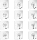 Adhesive Wall Hooks Bathroom Kitchen 12 Packs Heavy Duty 22lb(Max) Nail Free Sticky Hangers with Stainless Utility Towel Bath Ceiling Hooks