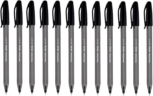 Paper Mate Inkjoy 100 Ballpoint Stick Pen Medium Point Black 12 Pack