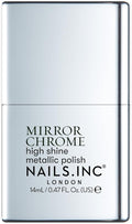 Nails Inc Silver Served, Silver, Metallic Mirror Chrome, No Chip, Long Lasting, Quick Dry, Air Dry, Professional Manicures & Pedicures, Fingernails & Toenails, Vegan Nail Polish, 14 ML