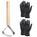 3Pcs Hide Scraper Fleshing Tool Knife 11.2in Long Handle for Hides,Skinning Fur Handling Supplie