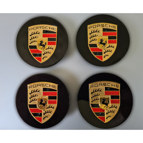 Porsche Wheel Centre Caps | Black 76mm