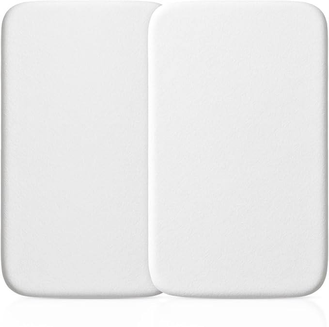 Pack of 2-100% Jersey Cotton Crib Next2Me Fitted Sheets - Next2Me Compatible Crib Fitted Sheet (50x85cm) Pack of 2 White
