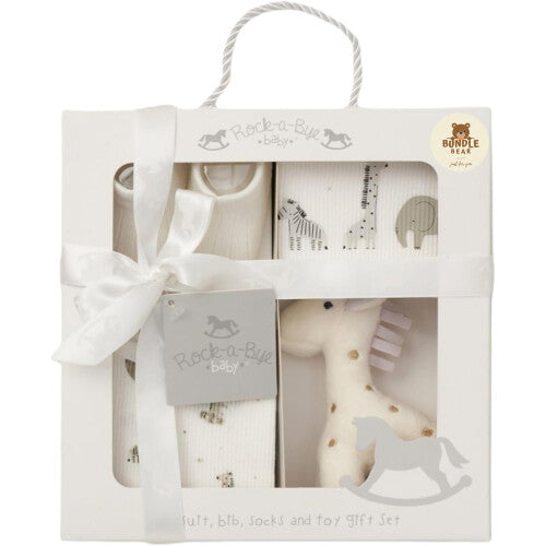 Bundle Bear Newborn Baby Essentials 4 Piece Luxury Boxed Baby Gift Set