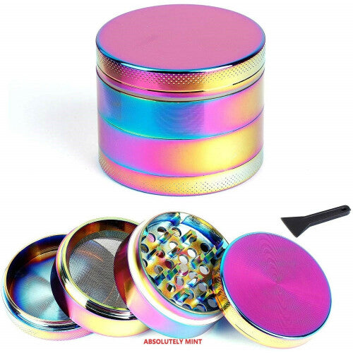 40mm*50mm Rainbow Metal Aluminium Hand Grinder 4 Part Tobacco Herb Crusher