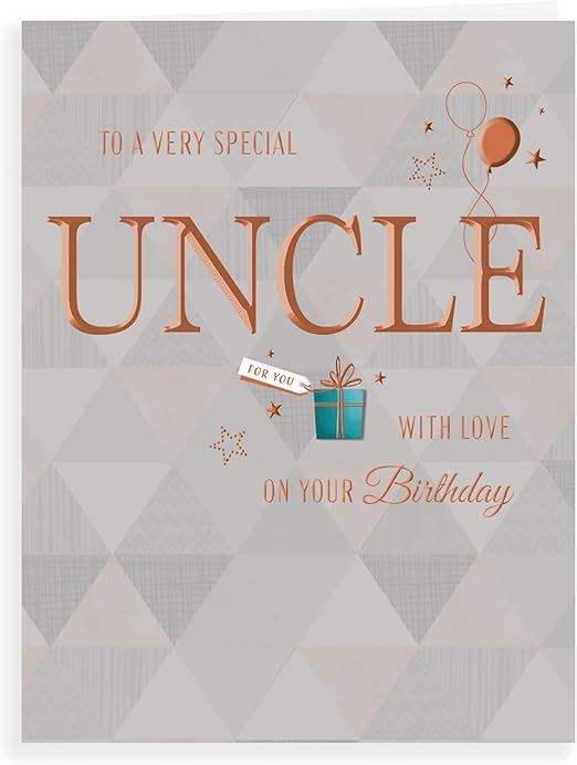 Piccadilly Greetings Avant Garde H90056 Studios Classic Birthday Card Uncle ,green|oak|beige|grey|white,- 8 x 6 inches